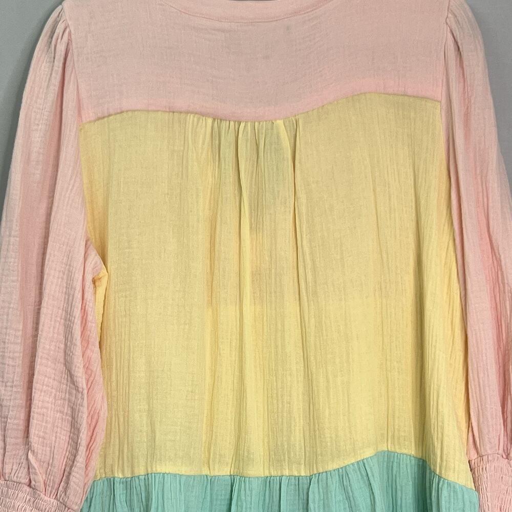 Tuckernuck Pomander Place Kenzo Tiered Colorblock  Gauze Dress XXL Sorbet Color‎ - Picture 10 of 16